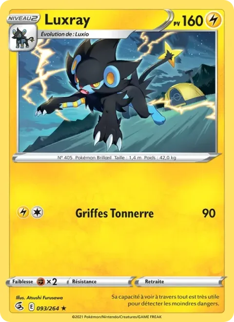 Carte Pokémon Luxray 093/264, extension Poing de Fusion