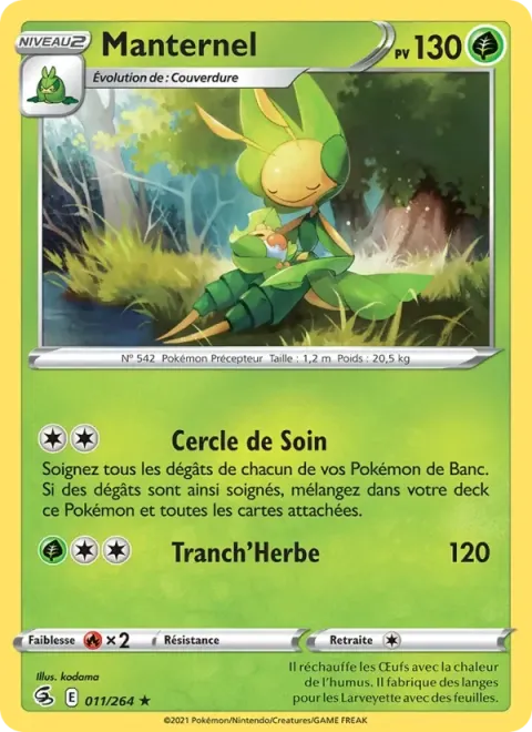 Carte Pokémon Manternel 011/264, extension Poing de Fusion