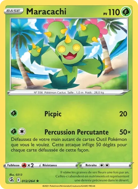Carte Pokémon Maracachi 012/264, extension Poing de Fusion