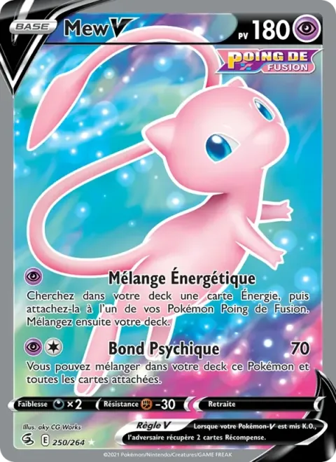 Carte Pokémon Mew V 250/264, extension Poing de Fusion