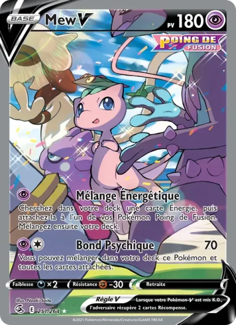 Carte Pokémon Mew V 251/264, extension Poing de Fusion