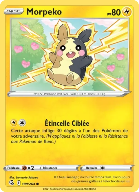 Carte Pokémon Morpeko 109/264, extension Poing de Fusion