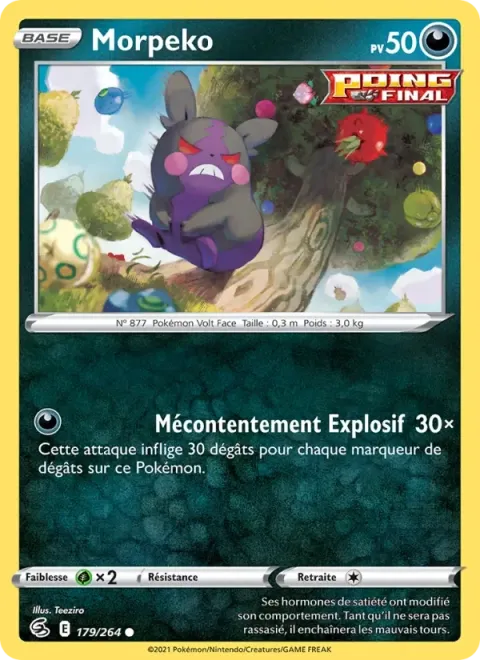 Carte Pokémon Morpeko 179/264, extension Poing de Fusion