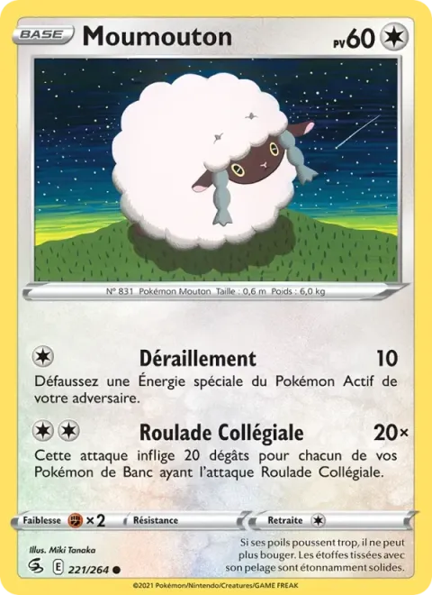 Carte Pokémon Moumouton 221/264, extension Poing de Fusion