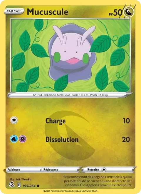 Carte Pokémon Mucuscule 195/264, extension Poing de Fusion