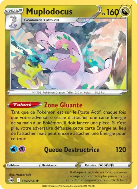 Carte Pokémon Muplodocus 197/264, extension Poing de Fusion