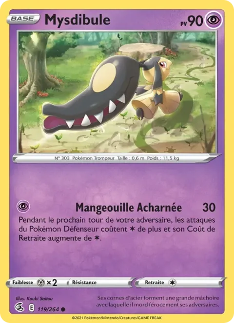 Carte Pokémon Mysdibule 119/264, extension Poing de Fusion