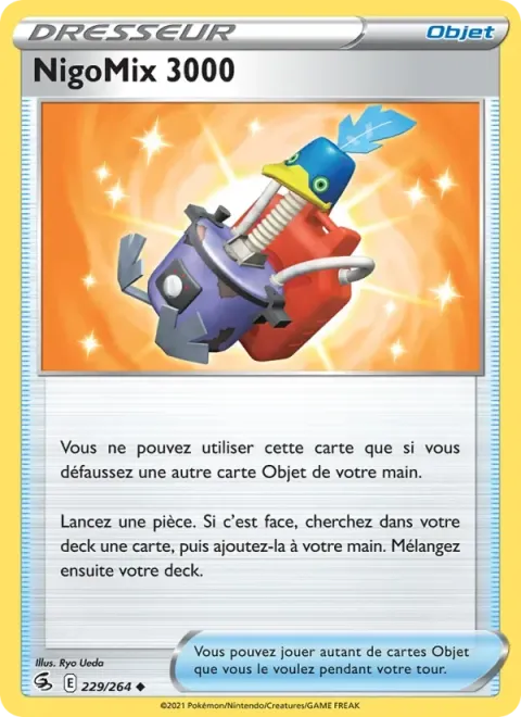 Carte Pokémon NigoMix 3000 229/264, extension Poing de Fusion