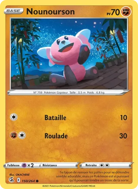Carte Pokémon Nounourson 150/264, extension Poing de Fusion