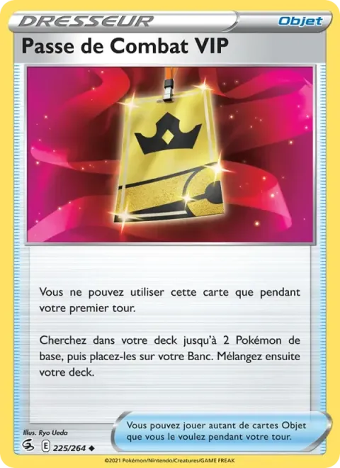 Carte Pokémon Passe de Combat VIP 225/264, extension Poing de Fusion