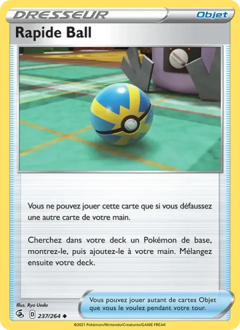Carte Pokémon Rapide Ball 237/264, extension Poing de Fusion