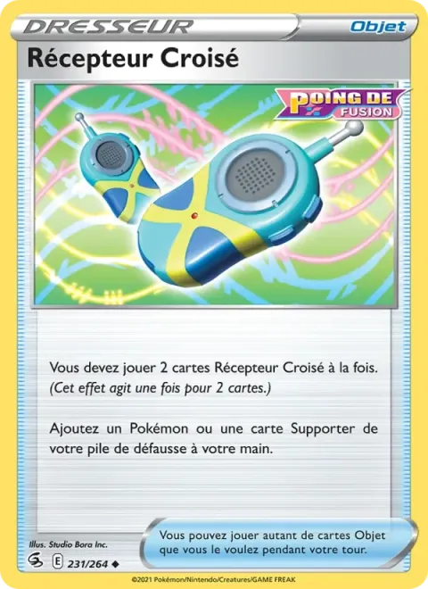 Carte Pokémon Récepteur Croisé 231/264, extension Poing de Fusion
