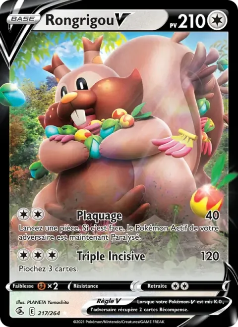 Carte Pokémon Rongrigou V 217/264, extension Poing de Fusion