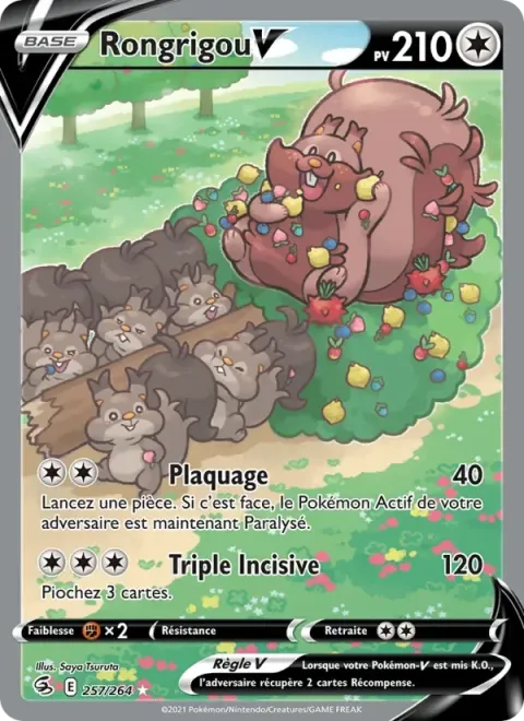 Carte Pokémon Rongrigou V 257/264, extension Poing de Fusion
