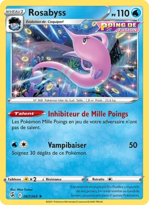 Carte Pokémon Rosabyss 067/264, extension Poing de Fusion