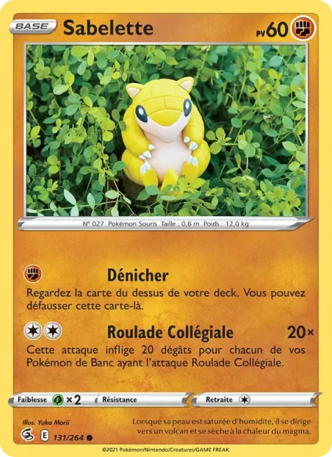 Carte Pokémon Sabelette 131/264, extension Poing de Fusion