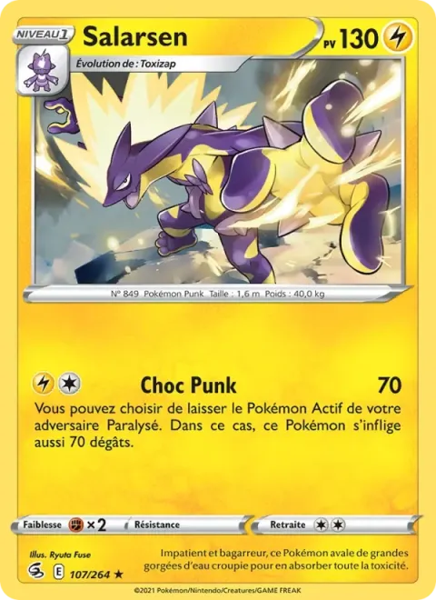 Carte Pokémon Salarsen 107/264, extension Poing de Fusion
