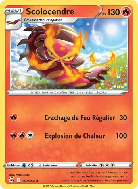 Carte Pokémon Scolocendre 049/264, extension Poing de Fusion