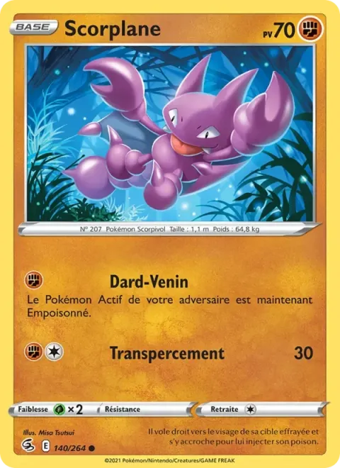 Carte Pokémon Scorplane 140/264, extension Poing de Fusion