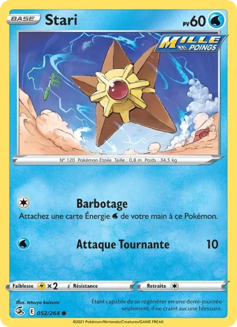 Carte Pokémon Stari 052/264, extension Poing de Fusion