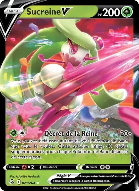 Carte Pokémon Sucreine V 021/264, extension Poing de Fusion