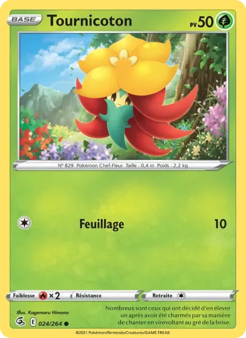 Carte Pokémon Tournicoton 024/264, extension Poing de Fusion