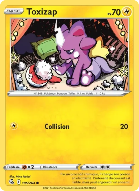 Carte Pokémon Toxizap 105/264, extension Poing de Fusion
