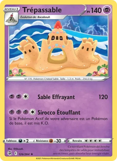 Carte Pokémon Trépassable 126/264, extension Poing de Fusion