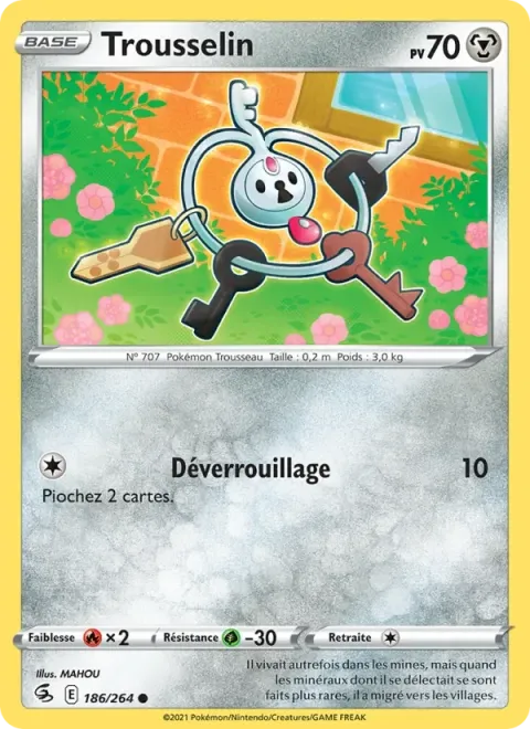 Carte Pokémon Trousselin 186/264, extension Poing de Fusion
