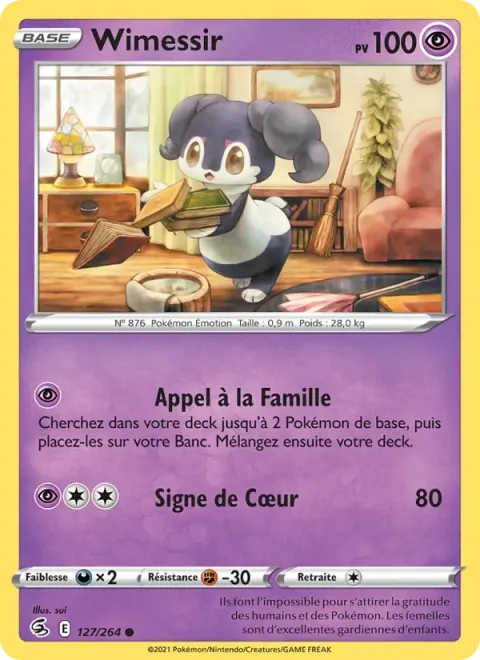 Carte Pokémon Wimessir 127/264, extension Poing de Fusion