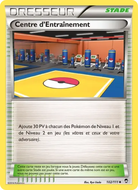 Carte Pokémon Centre d’Entraînement 102/111, extension Poings Furieux