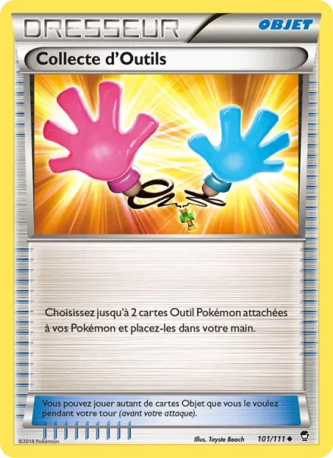 Carte Pokémon Collecte d’Outils 101/111, extension Poings Furieux