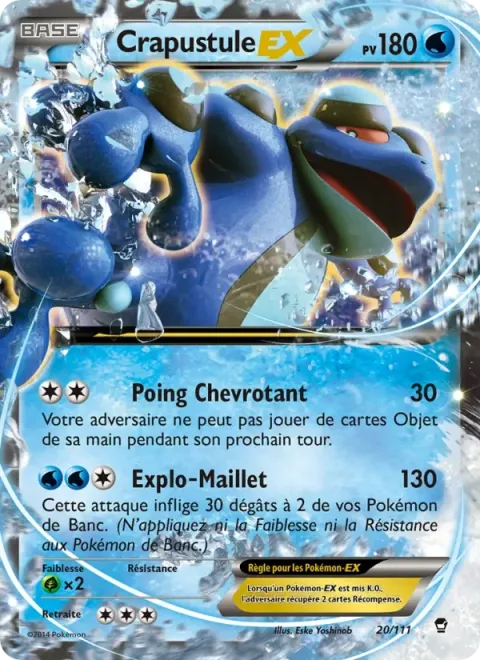 Carte Pokémon Crapustule EX 020/111, extension Poings Furieux