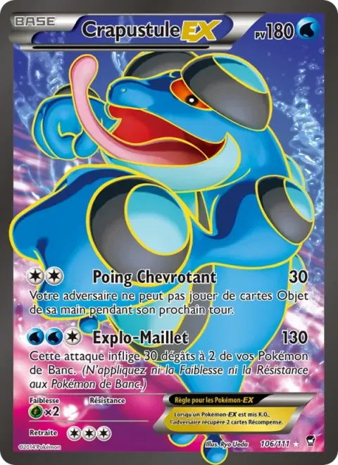 Carte Pokémon Crapustule EX 106/111, extension Poings Furieux