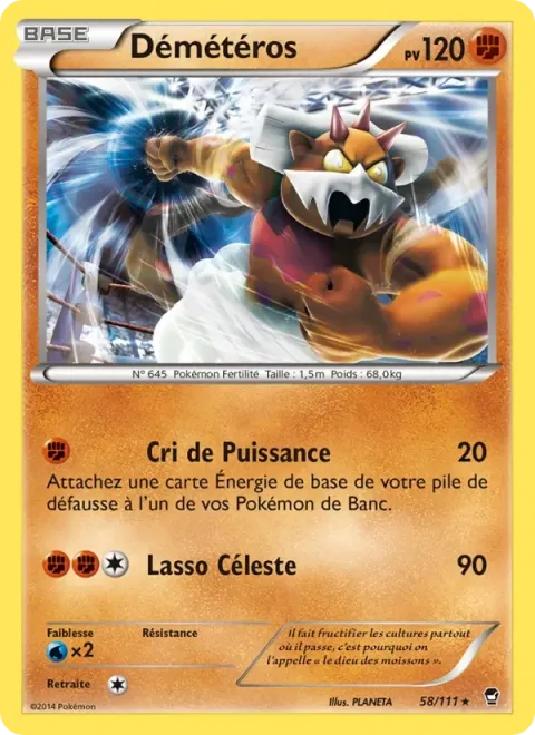 Carte Pokémon Démétéros 058/111, extension Poings Furieux