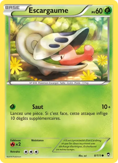 Carte Pokémon Escargaume 008/111, extension Poings Furieux