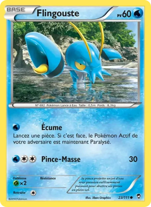 Carte Pokémon Flingouste 023/111, extension Poings Furieux