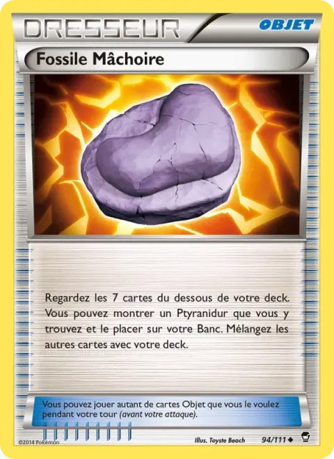 Carte Pokémon Fossile Mâchoire 094/111, extension Poings Furieux