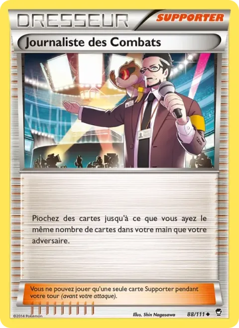 Carte Pokémon Journaliste des Combats 088/111, extension Poings Furieux