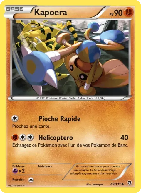 Carte Pokémon Kapoera 049/111, extension Poings Furieux