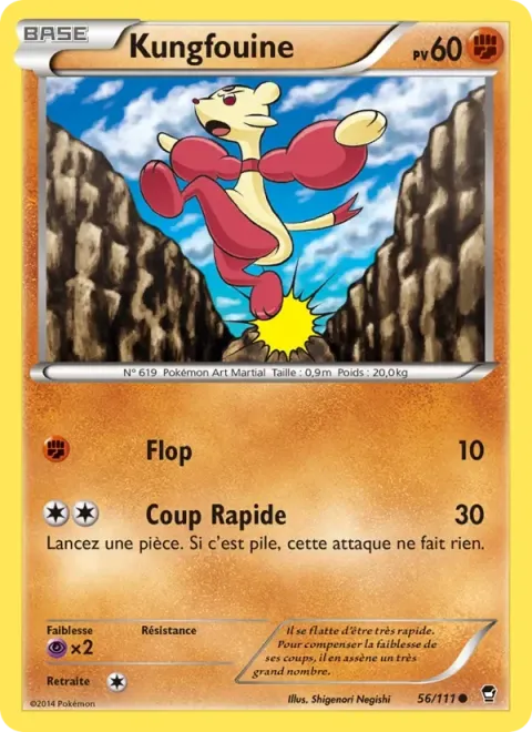 Carte Pokémon Kungfouine 056/111, extension Poings Furieux