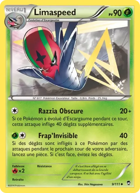Carte Pokémon Limaspeed 009/111, extension Poings Furieux
