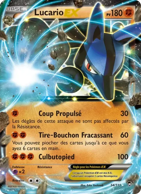 Carte Pokémon Lucario EX 054/111, extension Poings Furieux