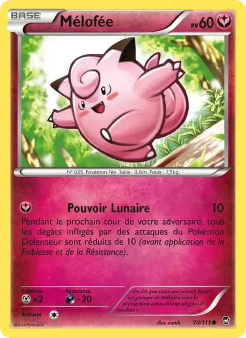 Carte Pokémon Mélofée 070/111, extension Poings Furieux