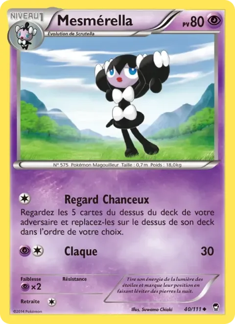 Carte Pokémon Mesmérella 040/111, extension Poings Furieux