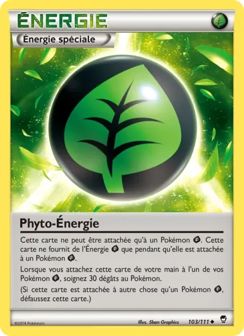 Carte Pokémon Phyto-Énergie 103/111, extension Poings Furieux