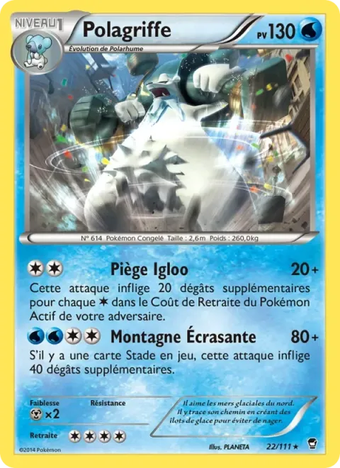 Carte Pokémon Polagriffe 022/111, extension Poings Furieux