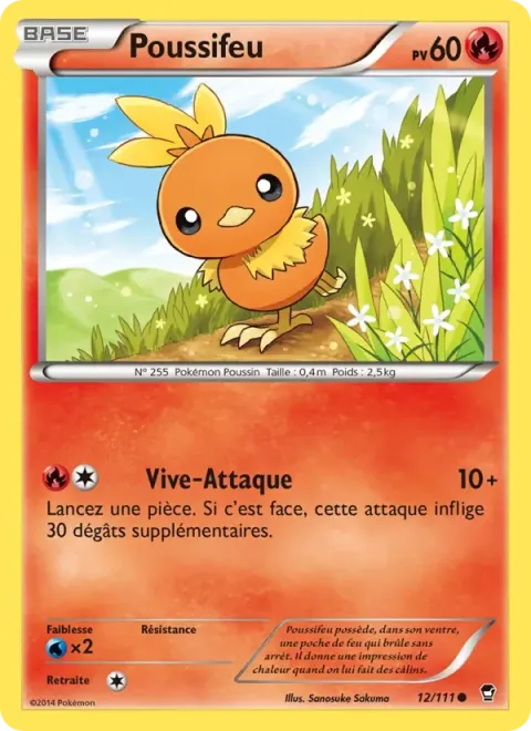 Carte Pokémon Poussifeu 012/111, extension Poings Furieux