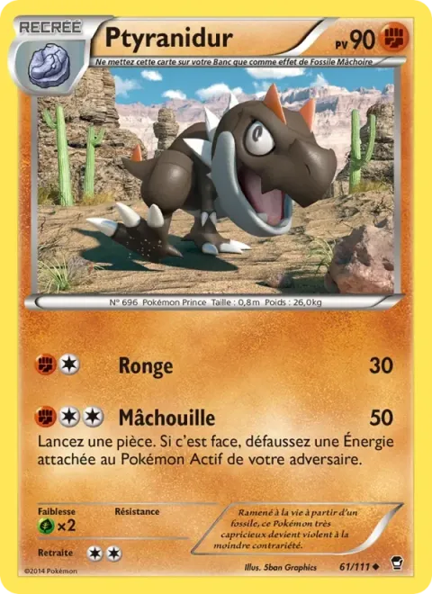Carte Pokémon Ptyranidur 061/111, extension Poings Furieux