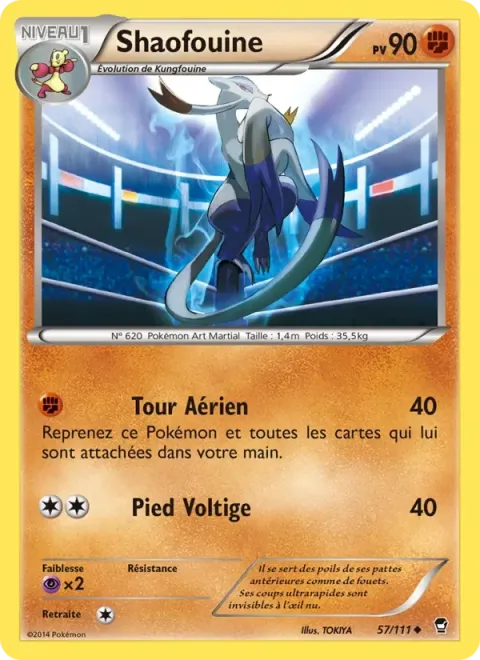 Carte Pokémon Shaofouine 057/111, extension Poings Furieux